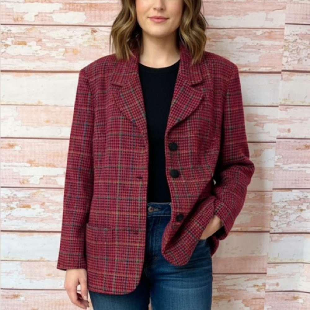 VINTAGE Colorful Houndstooth Blazer